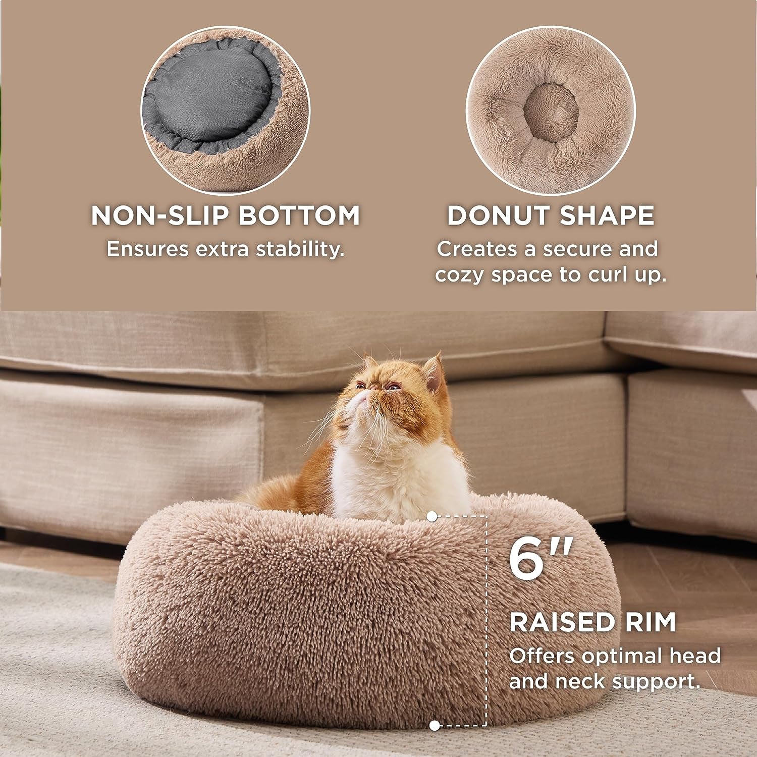 Calming Pet Beds for Indoor Pets Bed Washable 20 Inches