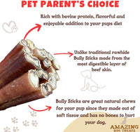 - 6 Inch Bully Sticks Medium Size (25 Pcs/Pack) - Bully Stick Dog Chews - Long Lasting Bully Sticks for Small to Medium Dogs - Large Bully Stick Dog Bones - No Hide Dog Bones