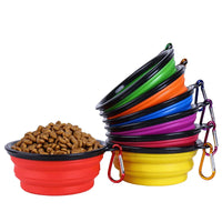 Outdoor Portable Puppy Water Container with Carabiner Folding