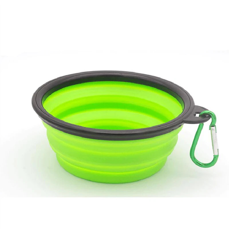 Outdoor Portable Puppy Water Container with Carabiner Folding