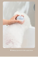 1pc Pet Bath Brush Soft Silicone With Shampoo Dispenser Cleaning Fur And Hair