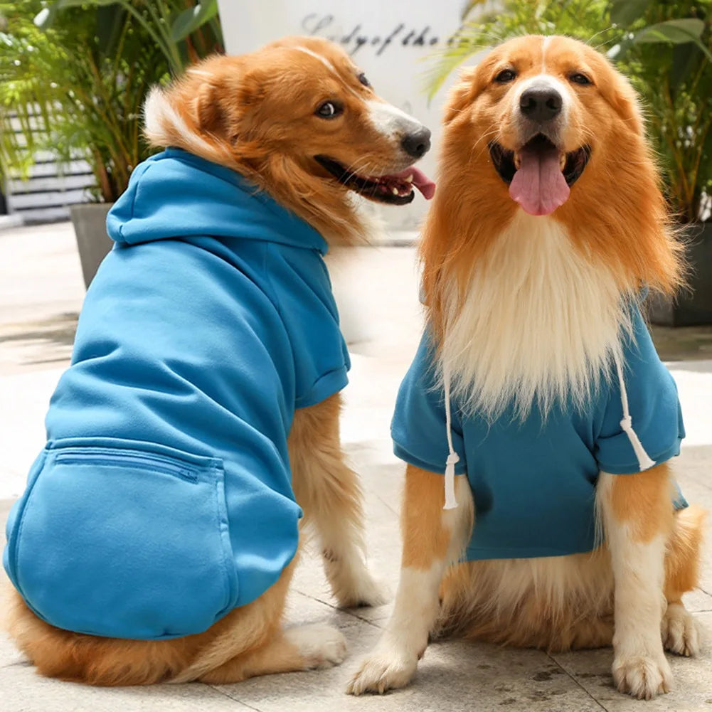 Dogs Hooded Sweatshirt with Pocket Hat Pet Clothes Sweaters Cat Hoodies Coat Winter