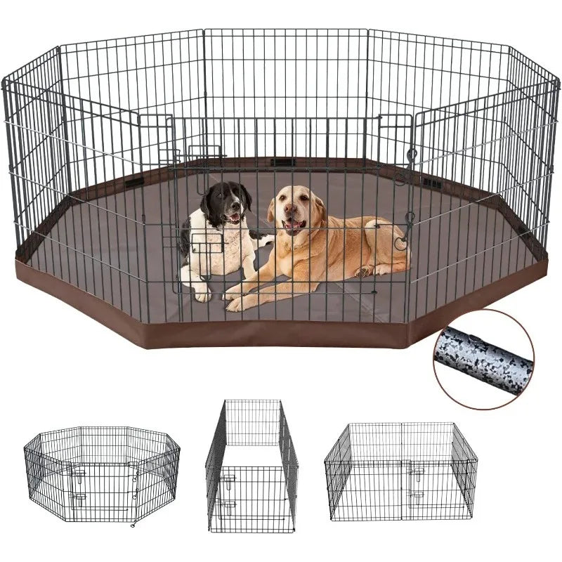 Foldable outdoor Metal Dog Exercise Playpen Gate Fence Dog