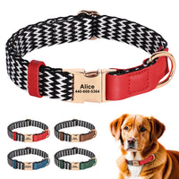 Durable PU Leather Dog Collars Necklace Personalized Pet ID Collars