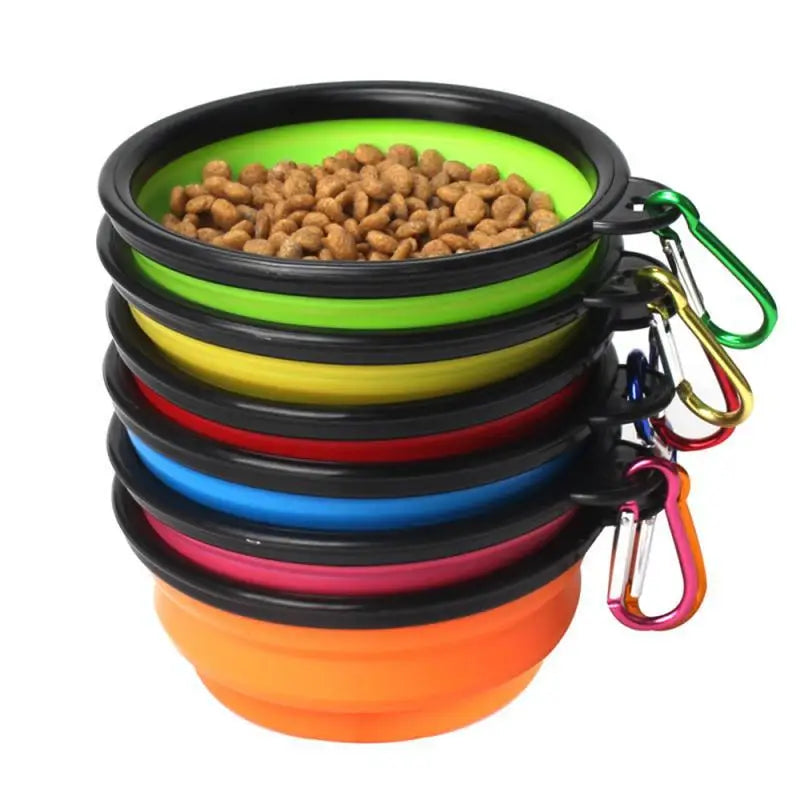 Outdoor Portable Puppy Water Container with Carabiner Folding