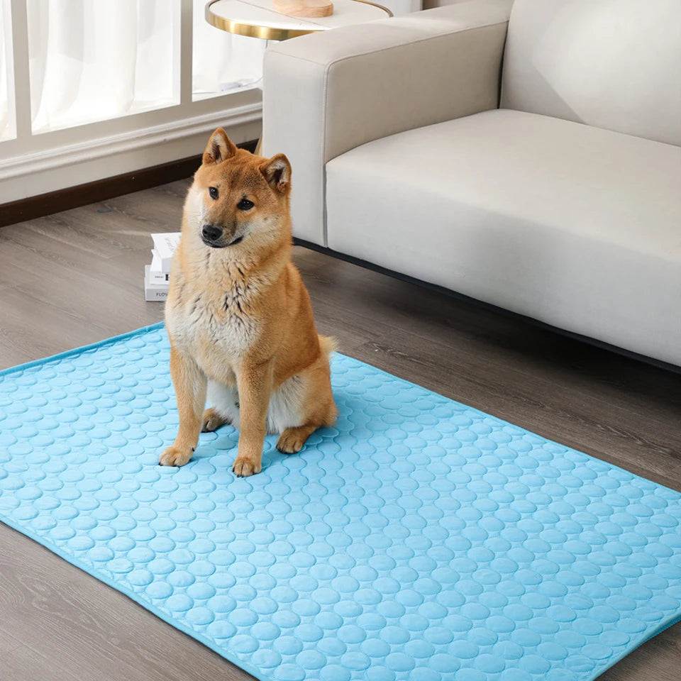 Dog Cooling Summer Pad Mat for Dogs Cat, Ice Gel Bed Mattress Cool Mascotas Cushion Blanket