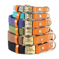 Durable PU Leather Dog Collars Necklace Personalized Pet ID Collars