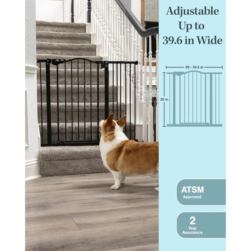 39.6” Dog Gate for Stairs & Doorways Auto Close Both Sides