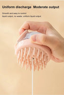 1pc Pet Bath Brush Soft Silicone With Shampoo Dispenser Cleaning Fur And Hair