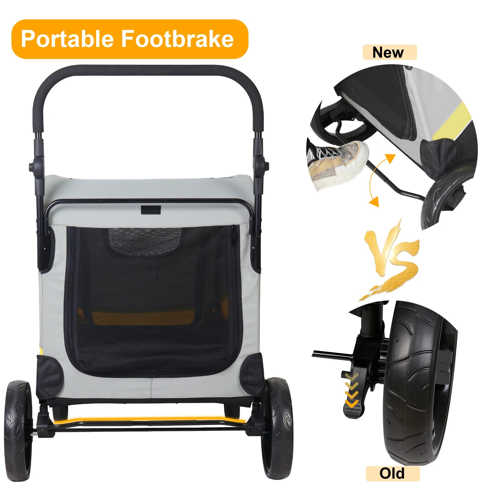 2 pet Stroller with a Zipper Divider