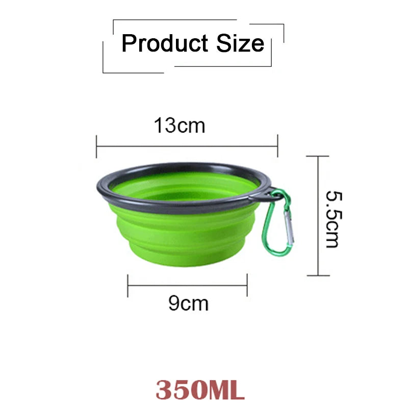 Outdoor Portable Puppy Water Container with Carabiner Folding