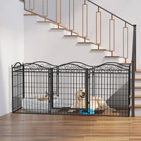 Heavy Duty Metal Dog Playpen Foldable 8 Panels Pet Animal Dog Kennel Pen Fence with Gate for Indoor Outdoor