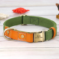 Durable PU Leather Dog Collars Necklace Personalized Pet ID Collars