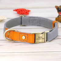 Durable PU Leather Dog Collars Necklace Personalized Pet ID Collars