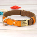 Durable PU Leather Dog Collars Necklace Personalized Pet ID Collars