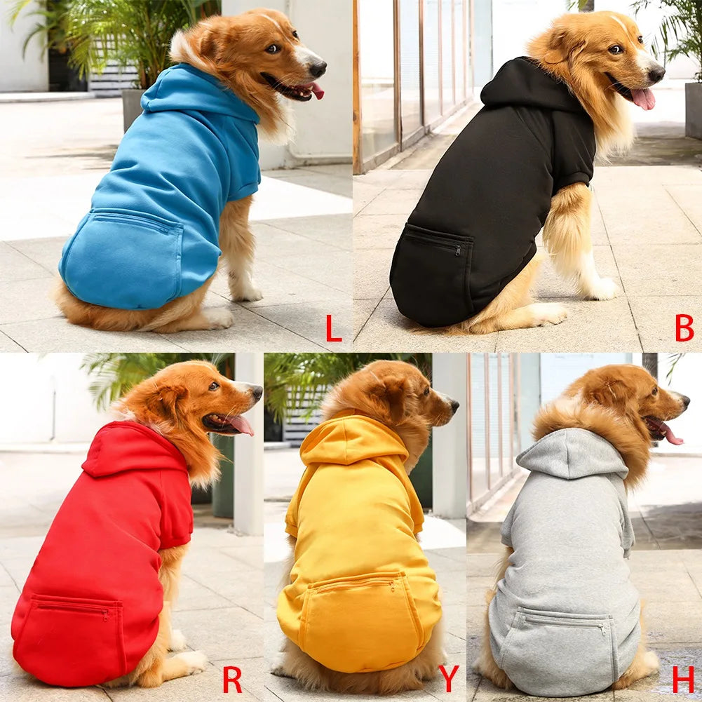 Dogs Hooded Sweatshirt with Pocket Hat Pet Clothes Sweaters Cat Hoodies Coat Winter