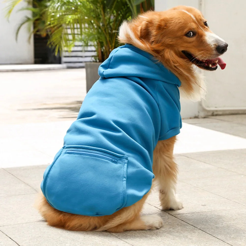 Dogs Hooded Sweatshirt with Pocket Hat Pet Clothes Sweaters Cat Hoodies Coat Winter