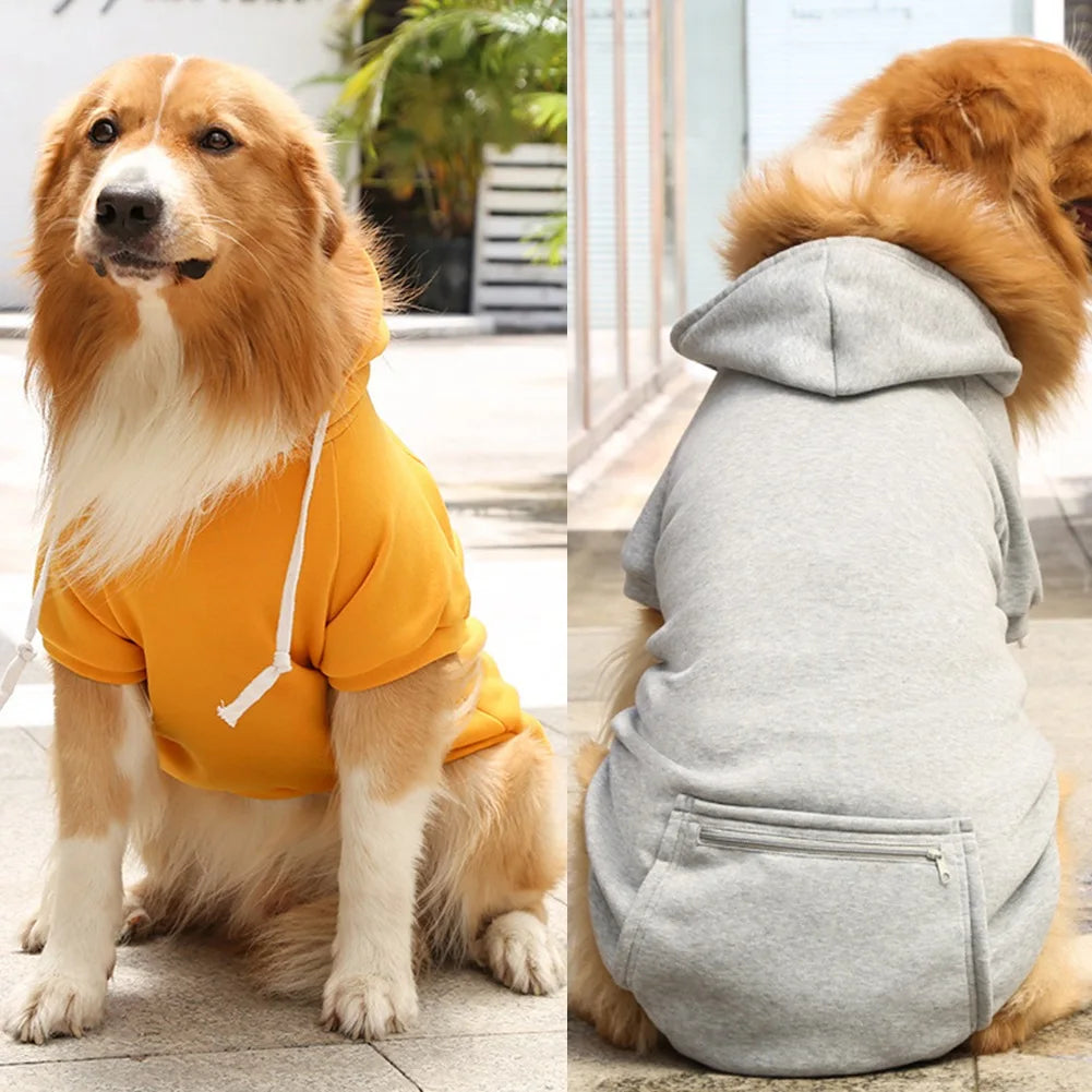 Dogs Hooded Sweatshirt with Pocket Hat Pet Clothes Sweaters Cat Hoodies Coat Winter