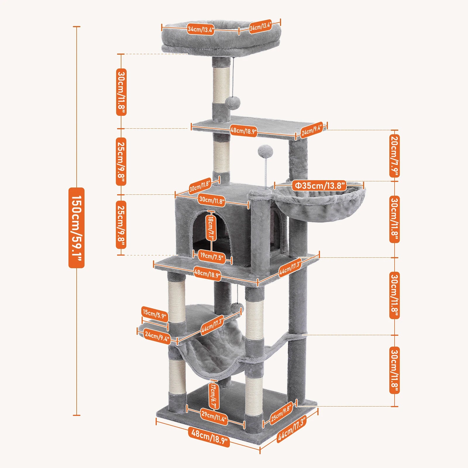 Pawz road Mult-level cat tree house Perch