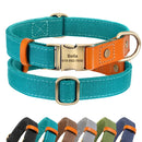 Durable PU Leather Dog Collars Necklace Personalized Pet ID Collars