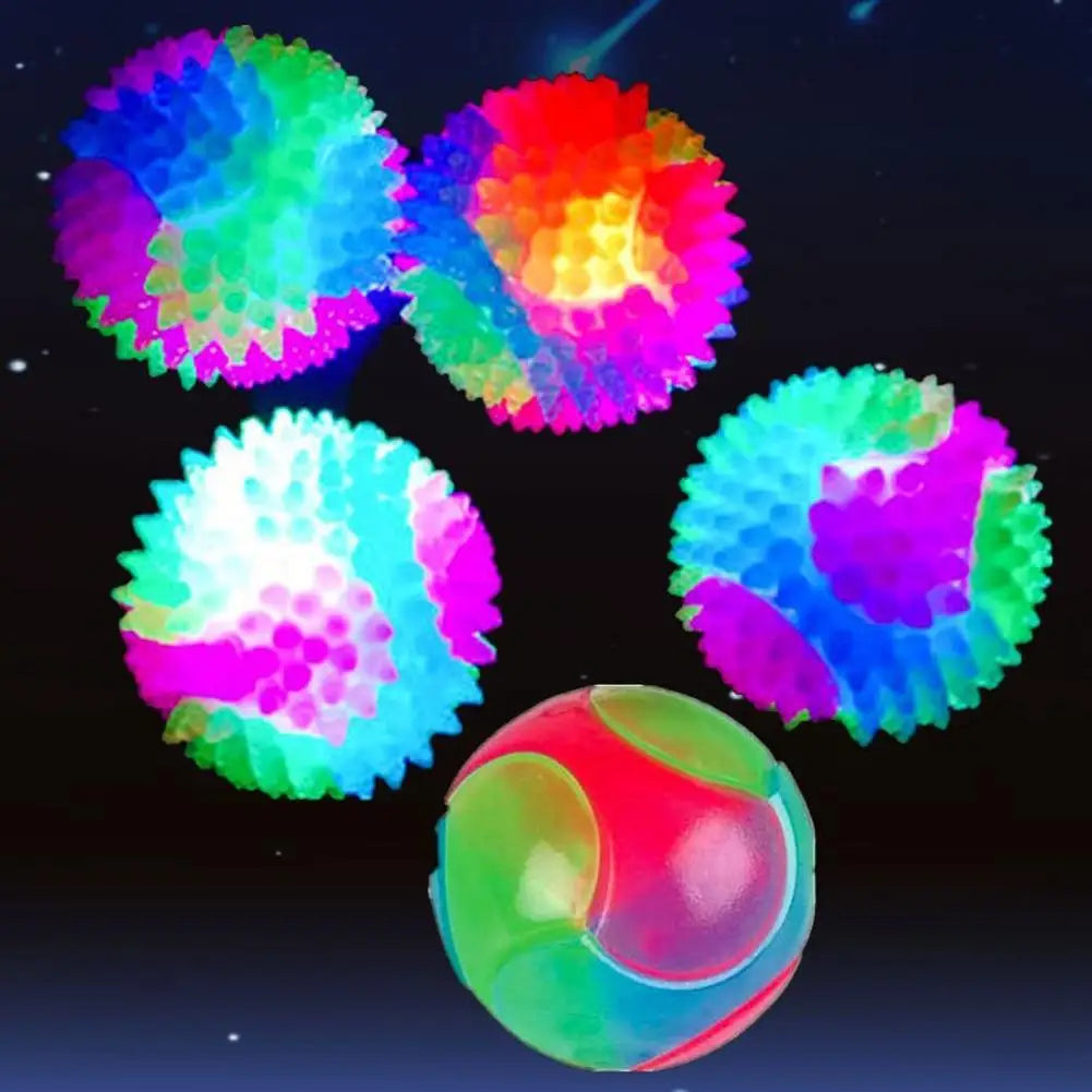 Glowing LED Puppy Flashing Elastic Ball Toy