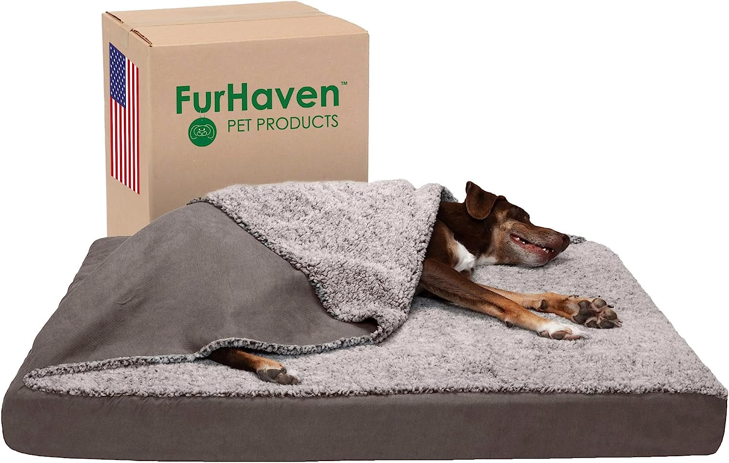 Furhaven Cooling Gel Dog Bed for Large Dogs W/ Removable Washable Cover