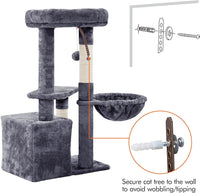 Cat Tree 34In Cat Tower, Multi-Level Cat Condo with Extra Scratch Boards and Sisal Posts as Kitty Activity Center