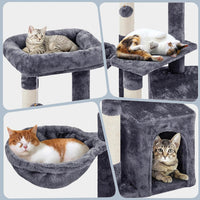 Cat Tree 34In Cat Tower, Multi-Level Cat Condo with Extra Scratch Boards and Sisal Posts as Kitty Activity Center