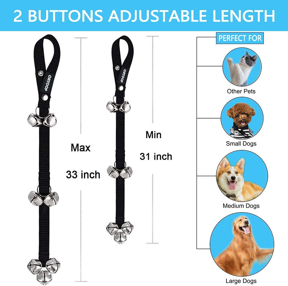 Dog Bell Premium Potty Training Big Dog Bells Adjustable Doorbell, comes with 7 extra doorbells