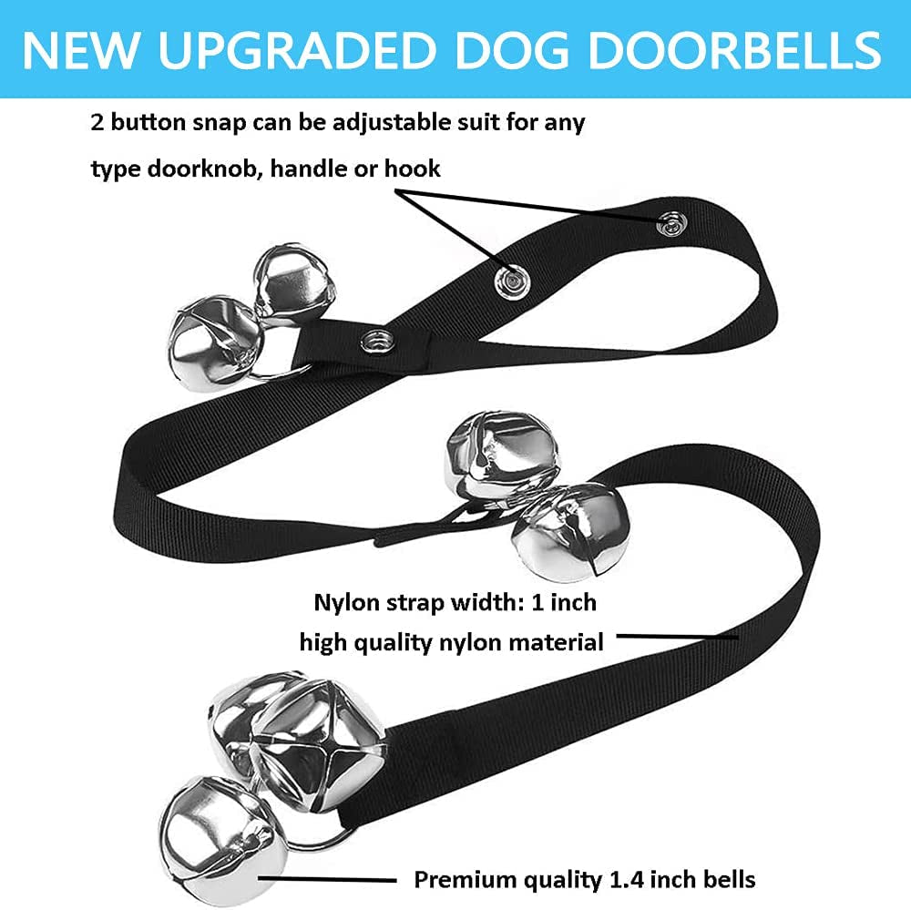 Dog Bell Premium Potty Training Big Dog Bells Adjustable Doorbell, comes with 7 extra doorbells